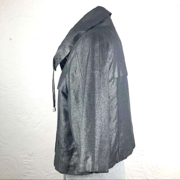 Sandro Sportswear Dark Gray Metallic Zip Up Short Sleeve Jacket - Picture 5 of 16